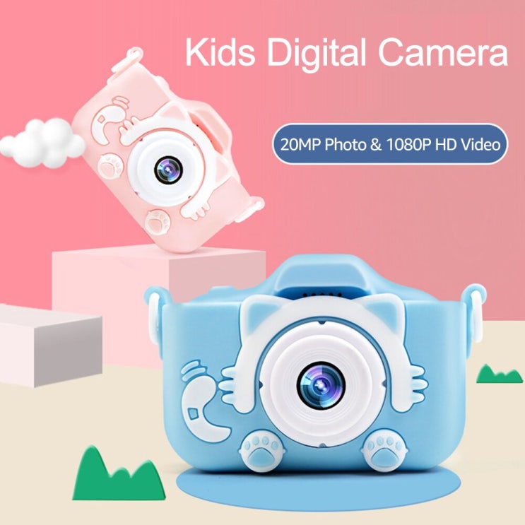 갓성비 좋은 2.0 인치 IPS 컬러 스크린 키즈 카메라 미니 키즈 디지털 비디오 카메라 20MP 1080P 만화 디지털 SLR 카메라 완구 선물|포인트 & 샷 카메라|, 1개,