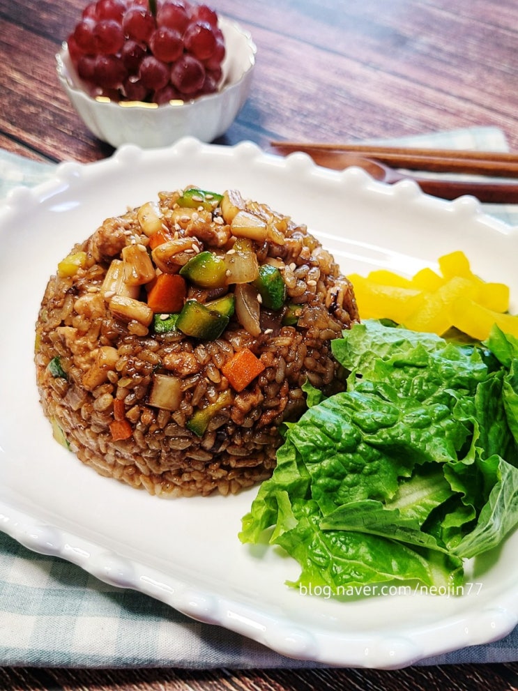 짜장볶음밥 짜장분말 요리 진짜로 맛있는 저녁밥 짜장분말로 고소한 한그릇