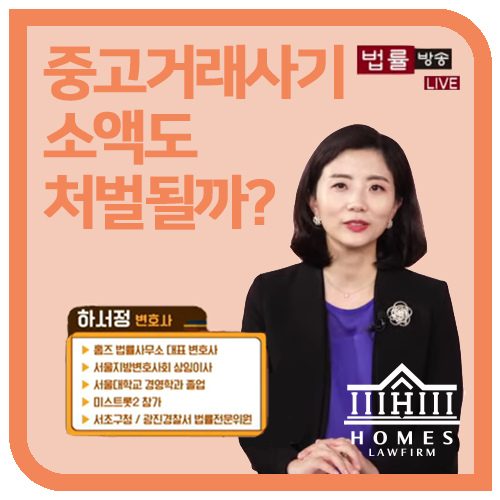  [법률방송출연] 실제와 다른 사진으로 중고물품 판매, 사기죄 성립할까? 중고거래사기 소액도 처벌될까?