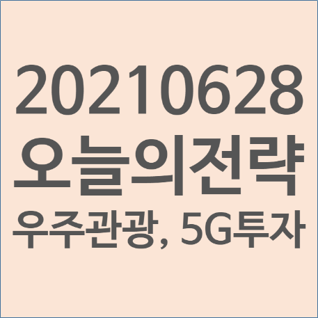  20210628(월) 오늘의 전략 : 버진 갤럭틱 우주관광 시작, AP위성, 한국항공우주, 켄코아에어로스페이스, 한화에어로스페이스, 글로벌 5G 투자 재개,