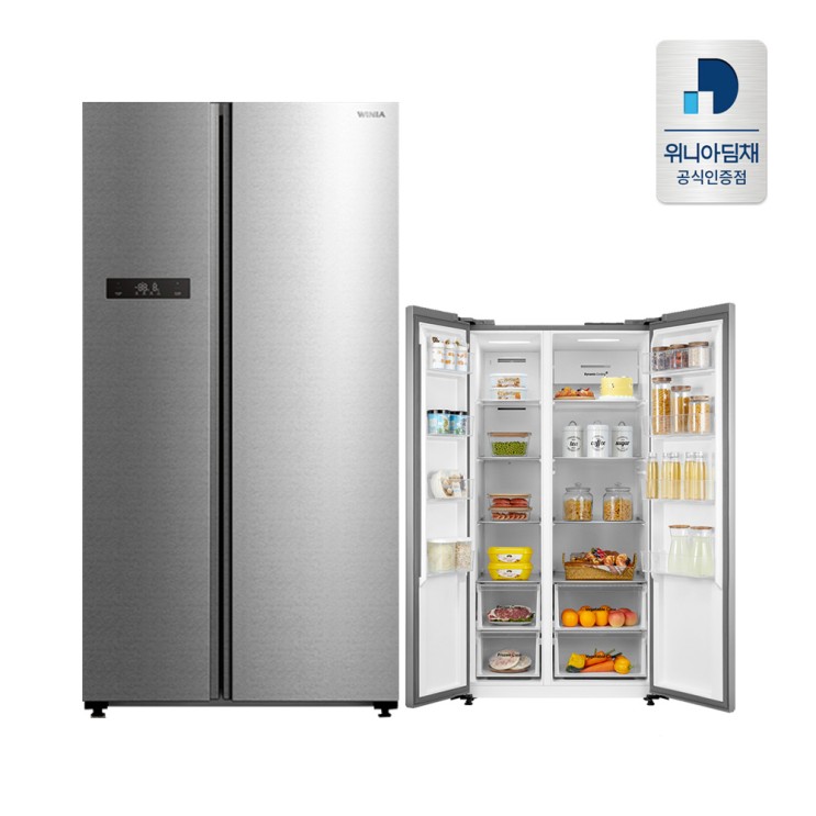 가성비 뛰어난 [인증점] 위니아딤채 양문형 냉장고 WWR52DSMISO 540L 좋아요