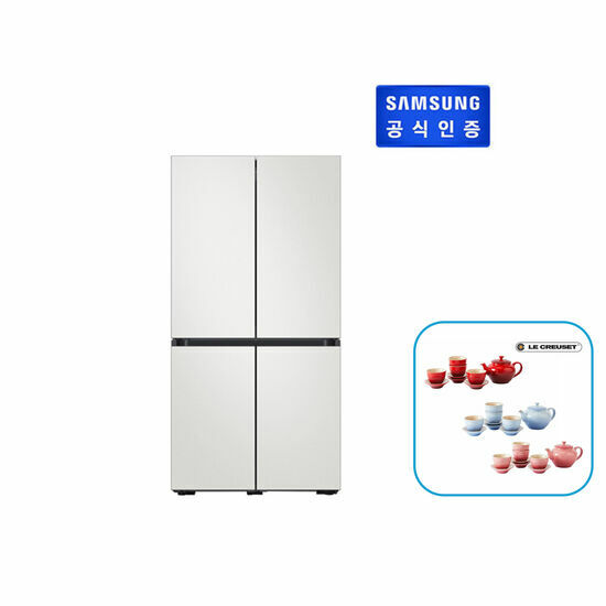 최근 인기있는 삼성 비스포크 냉장고 5도어(코타) RF85T9203AP+르크루제 티세트 랜덤, 색상:코타 화이트+차콜 추천합니다