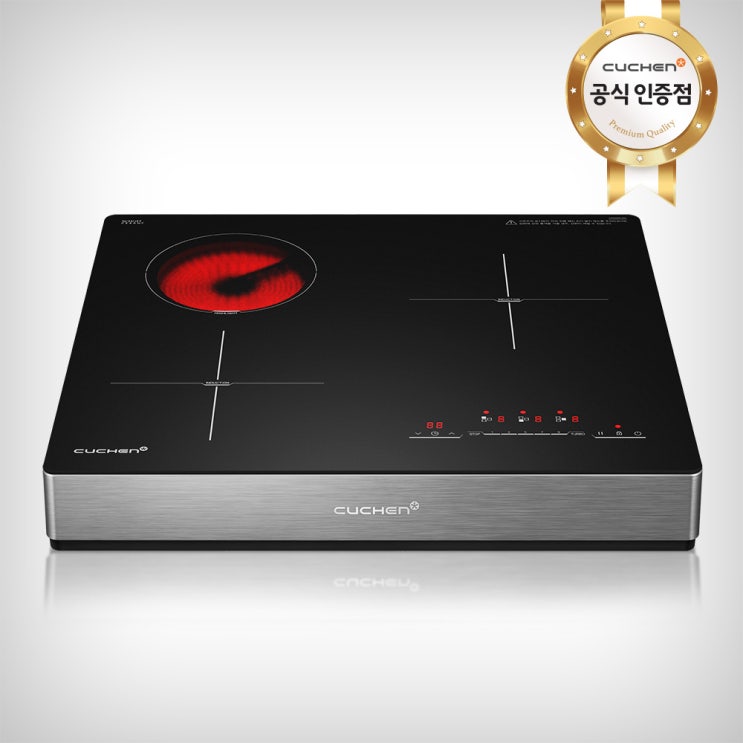  많이 찾는 [쿠첸] 3구 하이브리드 IH 전기렌지 CIR-O2S3400FLBE, 추가구성없음, 빌트인 추천합니다