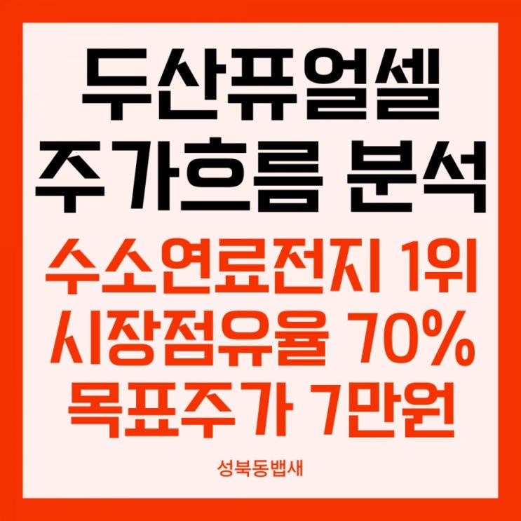  [엄마주식]오늘 기업설명회 진행한 두산퓨얼셀 주가흐름 분석