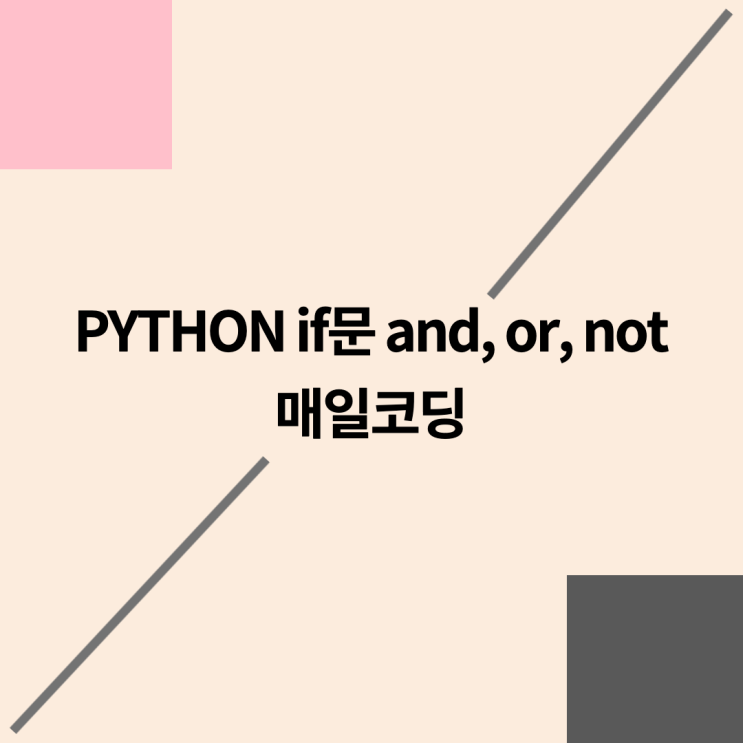  파이썬 if 문 and, or, not 31강
