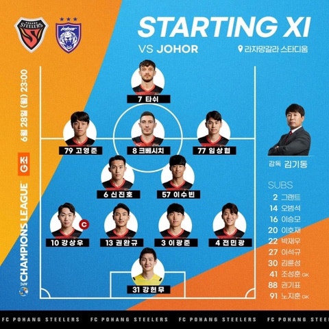[2021시즌 ACL] GROUP G조 3라운드 포항스틸러스 VS 조호르 DT(골영상,MOM)