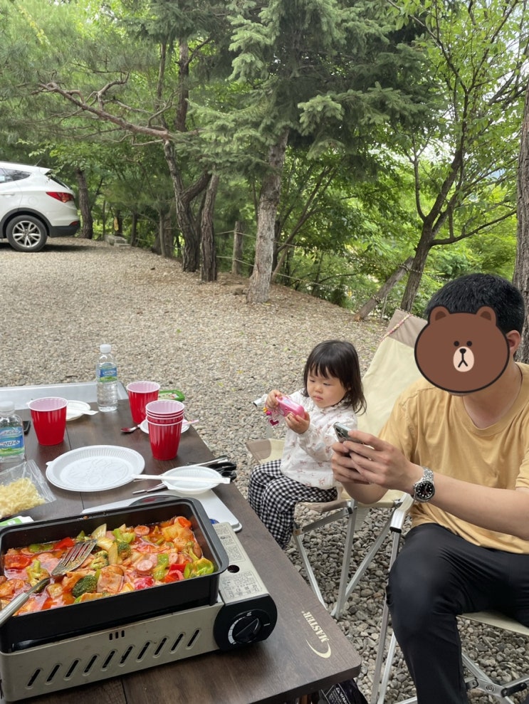  여기가 캠핑장이야 레스토랑이야 캠장에서 스페셜 메뉴 감바스와 에그 인 헬.