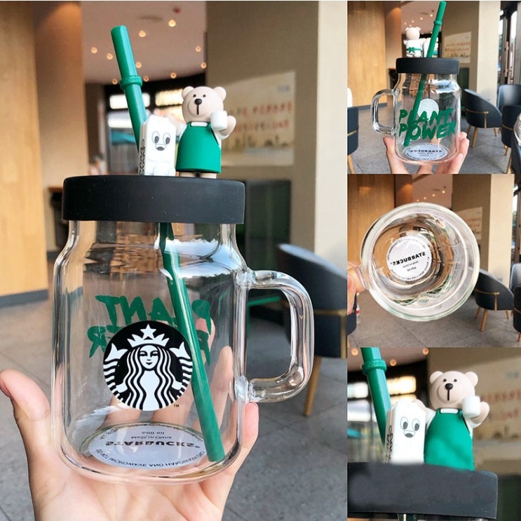 가성비 뛰어난 스타벅스 곰돌이 베어리 유리 600ml 텀블러 캔버스 가방 포함, 텀블러+초록 곰돌이가방 ··· 가성비 뛰어난 스타벅스 곰돌이 베어리 유리 600ml 텀블러 캔버스 가방 포함, 텀블러+초록 곰돌이가방 ···