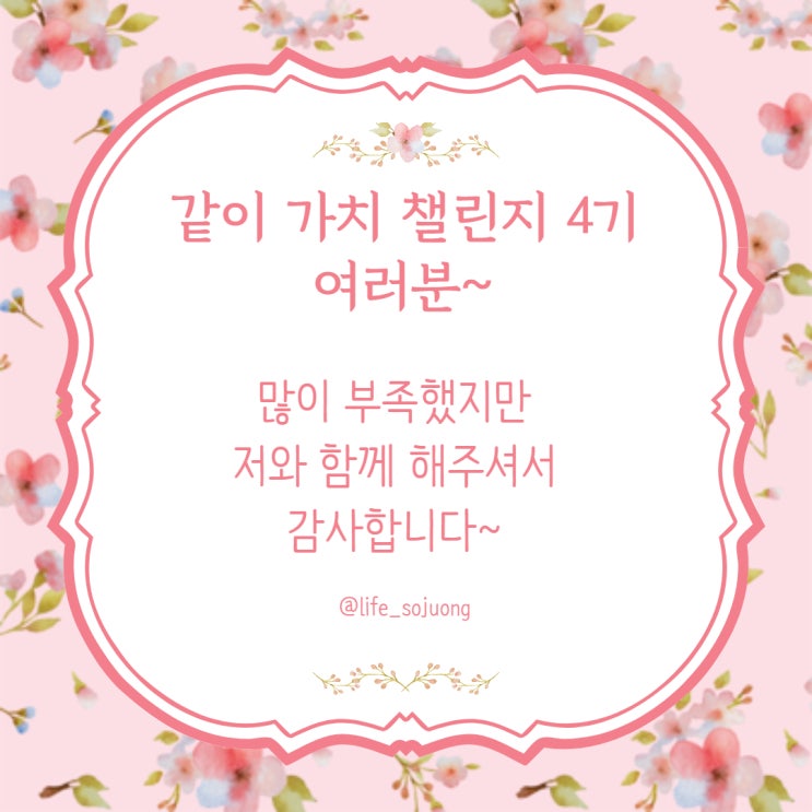  같이 가치 챌린지 4기를 마무리하면서...