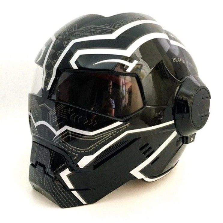 최근 많이 팔린 오토바이 바이크 헬멧 2019 밝은 블랙 팬더 MASEI 610 IRONMAN 아이언 맨 헬멧 오토바이 하프 헬멧 오픈 페이스 헬멧 모토 크로스 SML XL, 밝은