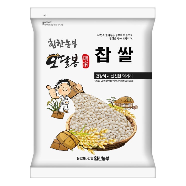 인기있는 힘찬농부오달봉 2020년 햇 찹쌀 국내산, 1포, 3kg ···