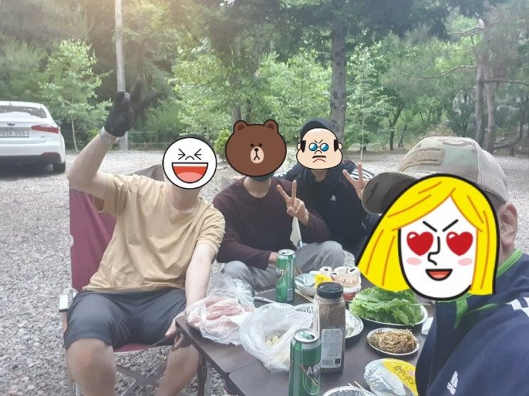  코로나 시기 소중한 사람들과 돌아가며 캠핑장에서 회식