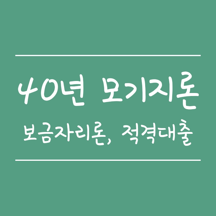 보금자리론과 적격대출의 40년 모기지론이 가능해집니다. 보금자리론과 적격대출의 40년 모기지론이 가능해집니다.