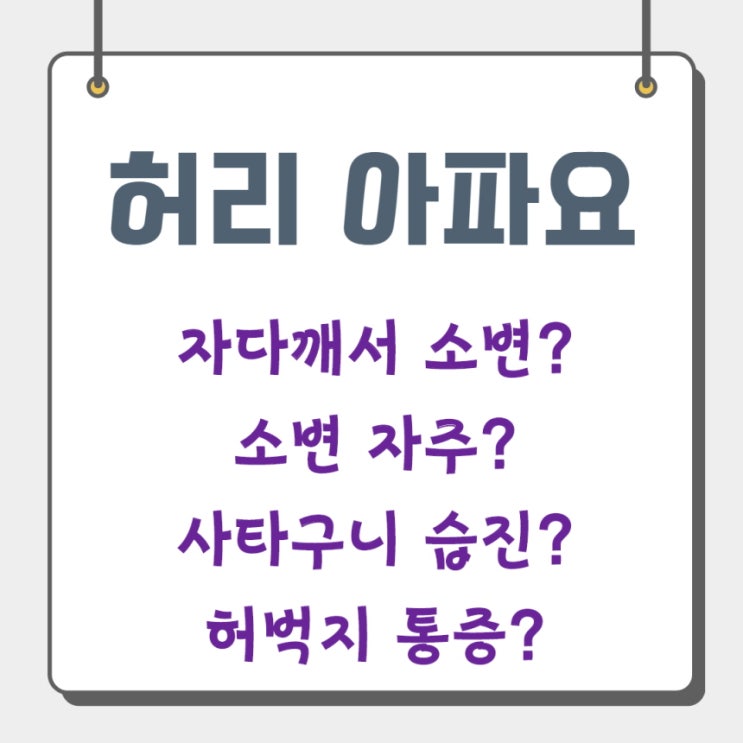  허리요통 있는데 잦은 소변도 있다면...(원인, 장요근)