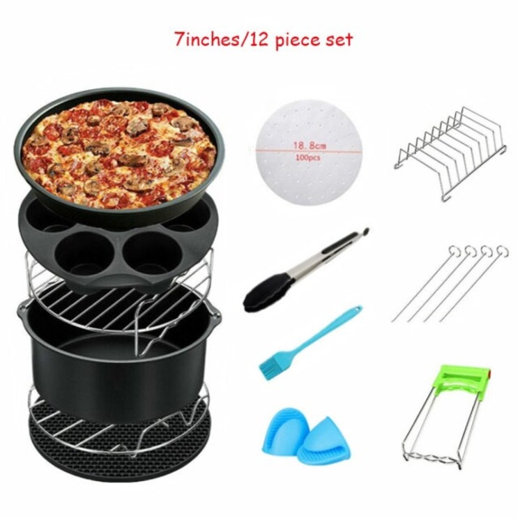 핵가성비 좋은 대용량 에어프라이어 에어프라이어 튀김기 에어프라이 오븐 에어프라이어 12pcs set, 7 인치 12pcs, 중국 추천해요 핵가성비 좋은 대용량 에어프라이어 에어프라이어 튀김기 에어프라이 오븐 에어프라이어 12pcs set, 7 인치 12pcs, 중국 추천해요