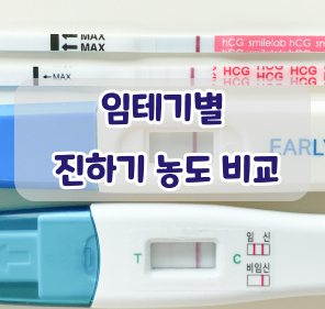  임신테스트기별 진하기 농도 비교 (원포,스마일,동아해피 등등)
