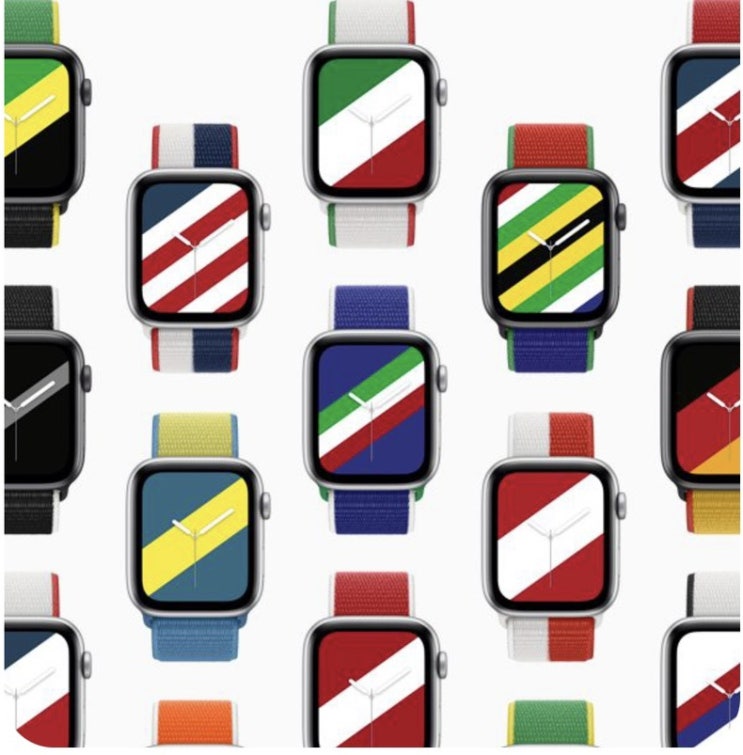 애플워치 태극기 스트랩, 워치 페이스는 무료제공 (인터네셔널 에디션 22개국 세계 국기) : 일본 / 미국 디자인은?