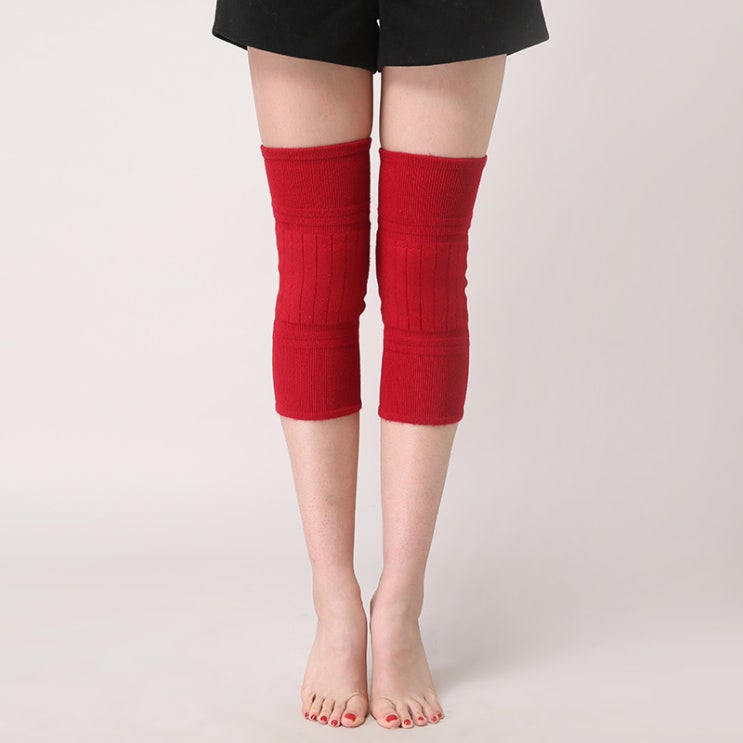 최근 인기있는 가을과 겨울 양모 남성과 여성을위한 캐시미어 무릎 패드, 빨간_M 좋아요