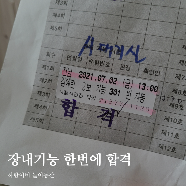  학원 안 다니고 전남 운전 면허 시험장 장내기능 한번에 합격