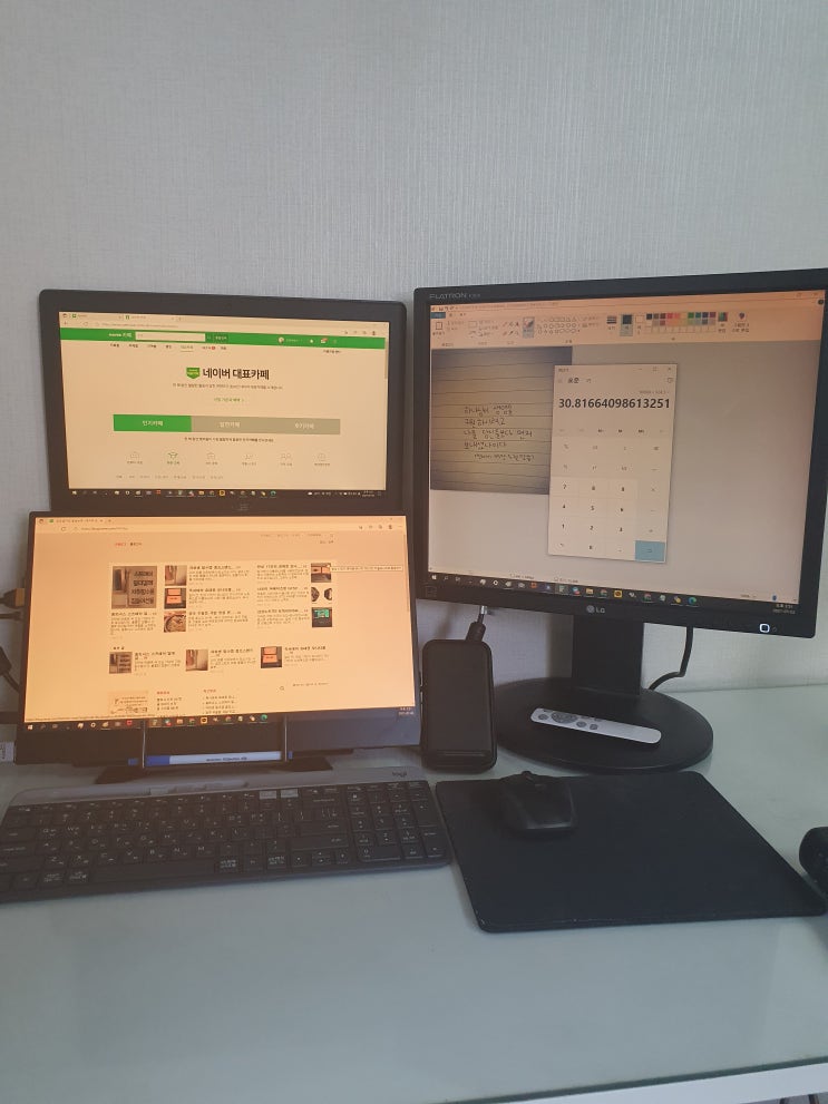  노트북, 포터블 모니터, 구형 모니터로 트리플모니터 세팅하기