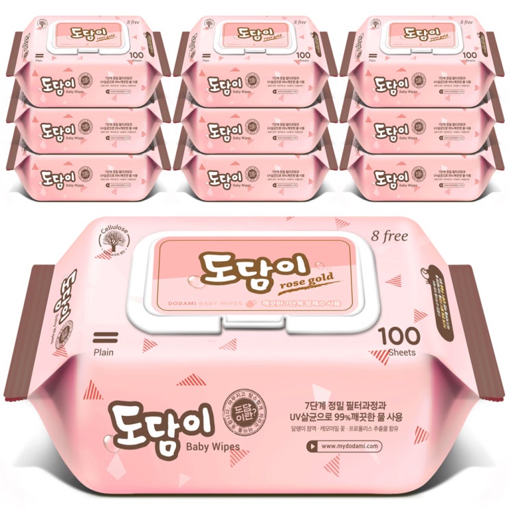 많이 찾는 도담이 로즈골드 플레인 아기물티슈 캡형, 10팩 ··· 많이 찾는 도담이 로즈골드 플레인 아기물티슈 캡형, 10팩 ···