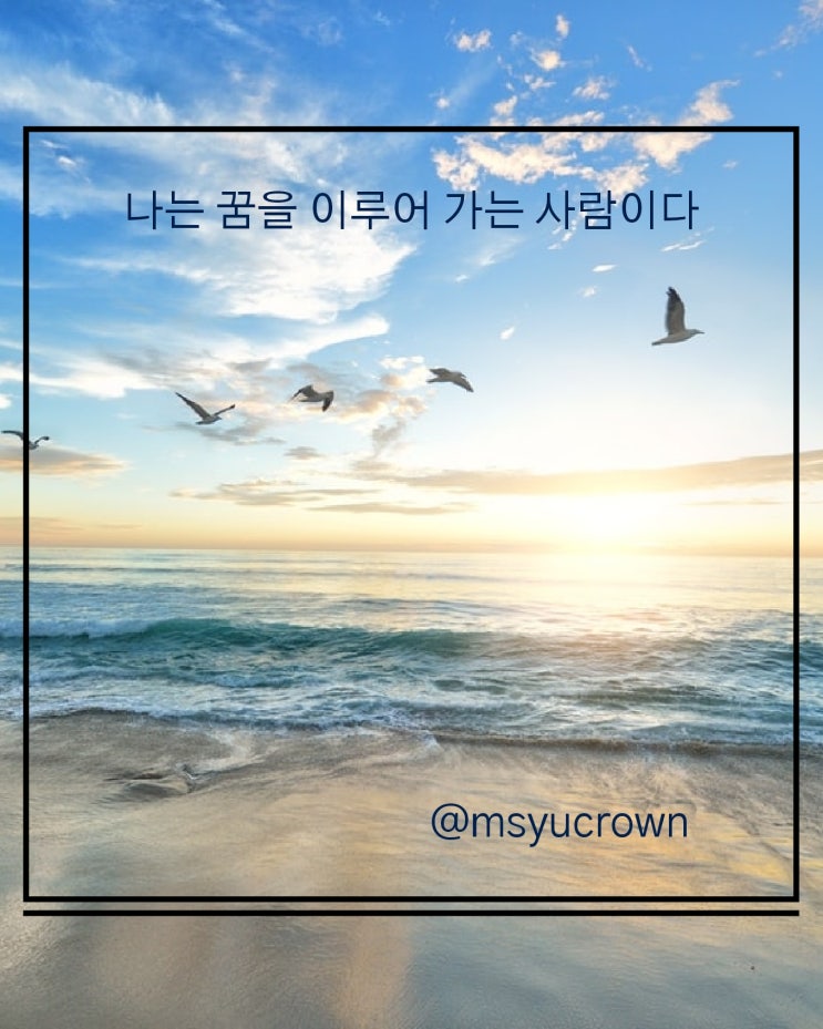  나는 꿈을 이루어 가는 사람이다