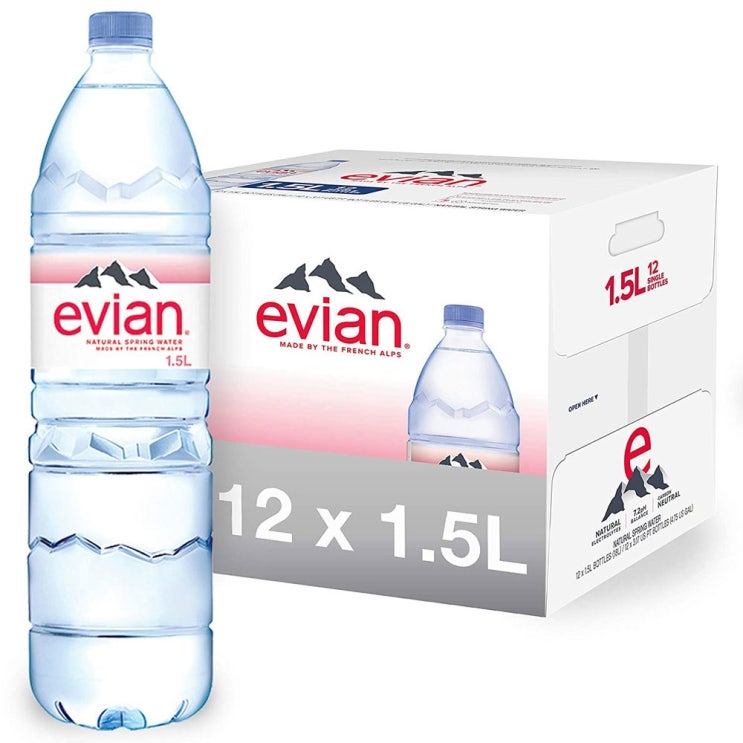 요즘 인기있는 에비앙 애비앙 네추럴 스프링 워터 비싼 물 생수 1.5L 12개 evian Natural Spring Water, 1개 ···