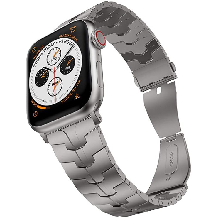 요즘 인기있는 애플워치 SE 애플워치 시리즈 6 5 4 3 Smartwatch Silver용 내구성 버전 호환이 강화된 애플워치 밴드 44mm 42mm 타이타늄 메탈워치 밴드용 L