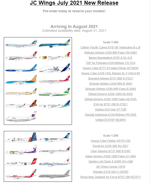 1:200/1:400 jc wings july pre-order