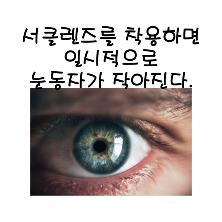서클렌즈를 착용하면 일시적으로 눈동자가 작아진다.