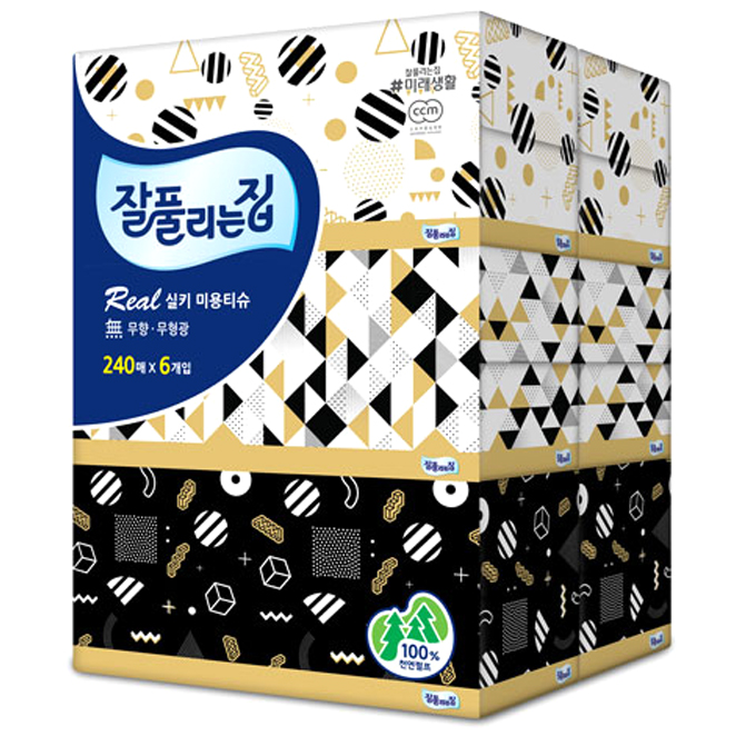 인기 많은 잘풀리는집 리얼 실키 천연펄프 미용티슈, 240매, 6개 좋아요 인기 많은 잘풀리는집 리얼 실키 천연펄프 미용티슈, 240매, 6개 좋아요