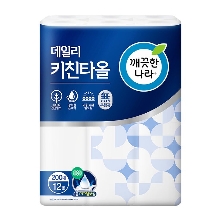 리뷰가 좋은 깨끗한나라 데일리 천연펄프 키친타올 200매, 12개입, 1개 ··· 리뷰가 좋은 깨끗한나라 데일리 천연펄프 키친타올 200매, 12개입, 1개 ···