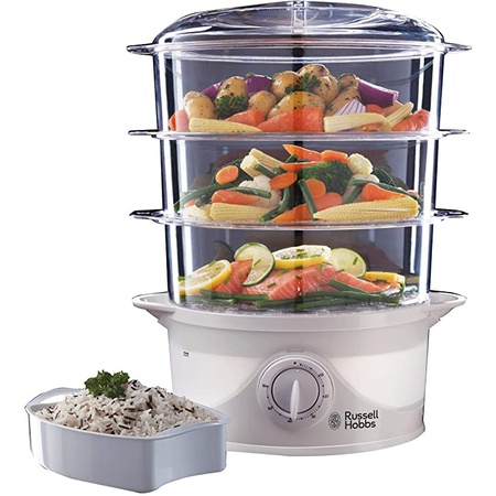 의외로 인기있는 및 적격 주문에 대한 반품. Russell Hobbs 21140 3-Tier Food Steamer 800 W 9 Litre White, One Color_Whit