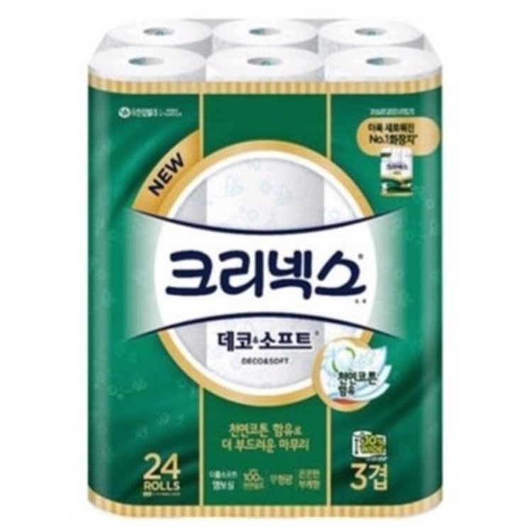 가성비 뛰어난 크리넥스 데코 앤 소프트 롤화장지 30m 24롤, 1팩 ··· 가성비 뛰어난 크리넥스 데코 앤 소프트 롤화장지 30m 24롤, 1팩 ···