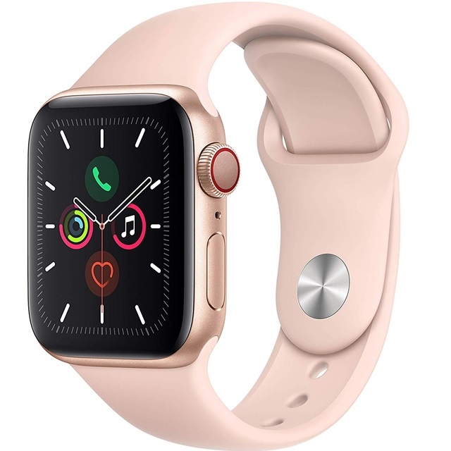 가성비갑 애플 Apple Watch Series 5 (GPS + Cellular) 40mm Gold Aluminum Case with Pink Sand Sport Band - (M