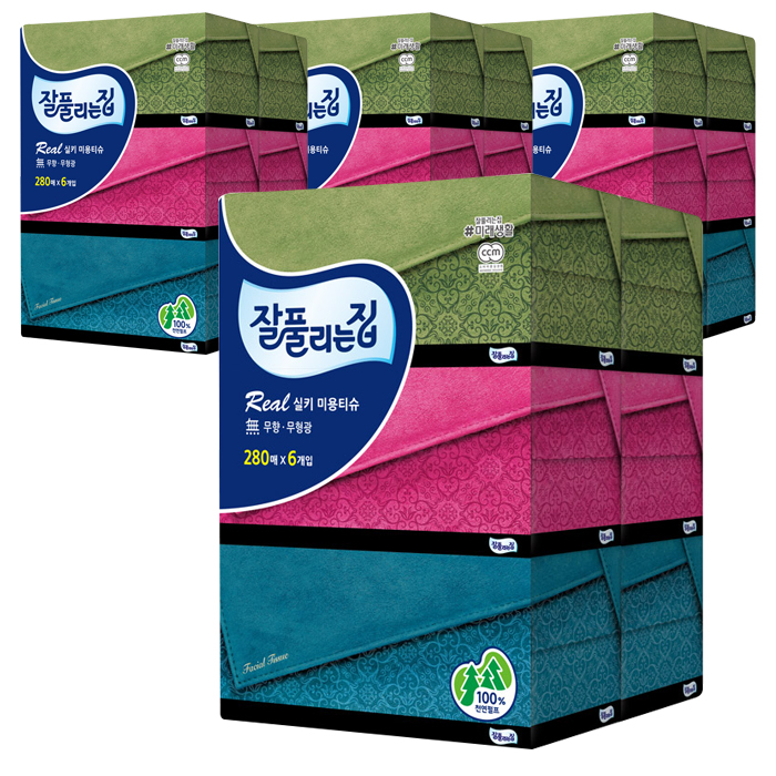 가성비갑 잘풀리는집 리얼실키 천연펄프 미용티슈 280매, 6개입, 4팩 추천합니다 가성비갑 잘풀리는집 리얼실키 천연펄프 미용티슈 280매, 6개입, 4팩 추천합니다