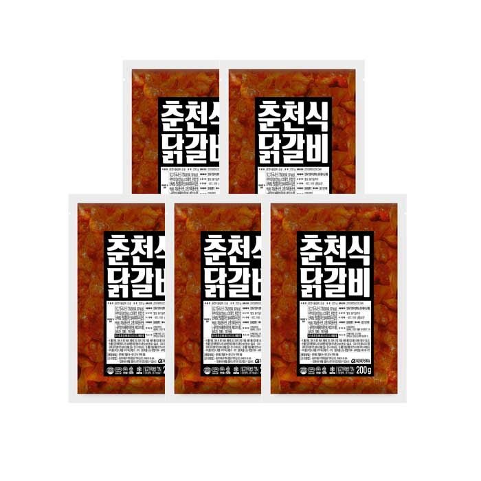 가성비갑 체리푸드 춘천식 닭갈비 200g, 5팩 좋아요