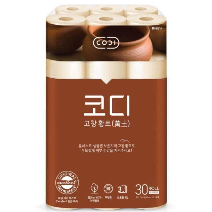 인기있는 코디 고창 황토 롤화장지 3겹 30m, 1팩, 30롤 좋아요 인기있는 코디 고창 황토 롤화장지 3겹 30m, 1팩, 30롤 좋아요