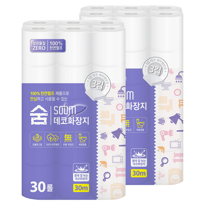 인기 급상승인 광진산업 숨 데코화장지 60롤 3겹 천연펄프 30M, 2팩, 30롤 추천해요 인기 급상승인 광진산업 숨 데코화장지 60롤 3겹 천연펄프 30M, 2팩, 30롤 추천해요