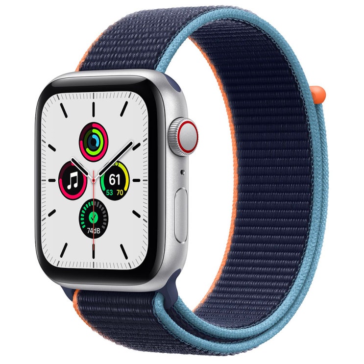 인기 급상승인 Apple 애플워치 SE, GPS+Cellular, 실버 알루미늄 케이스, 딥 네이비 스포츠 루프 좋아요 인기 급상승인 Apple 애플워치 SE, GPS+Cellular, 실버 알루미늄 케이스, 딥 네이비 스포츠 루프 좋아요