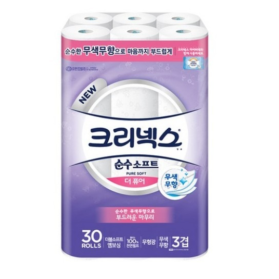 가성비 좋은 크리넥스 3겹 천연펄프 순수 소프트 더 퓨어 화장지 27m, 30롤, 2팩 추천합니다 가성비 좋은 크리넥스 3겹 천연펄프 순수 소프트 더 퓨어 화장지 27m, 30롤, 2팩 추천합니다