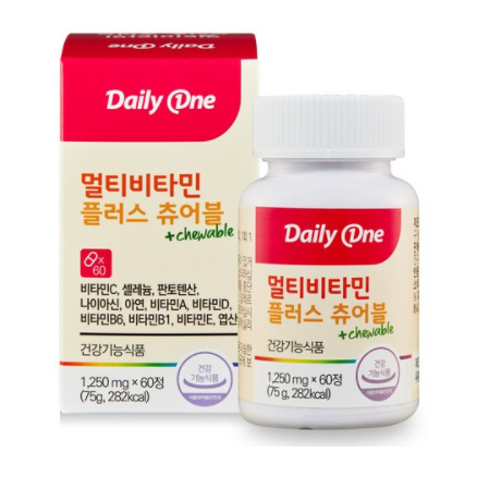 선호도 좋은 데일리원 멀티비타민 플러스 츄어블, 60정, 5개 ··· 선호도 좋은 데일리원 멀티비타민 플러스 츄어블, 60정, 5개 ···