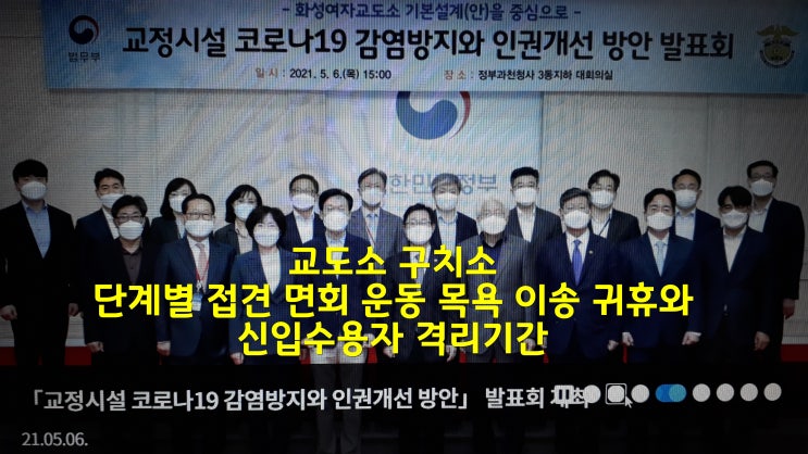  교도소 구치소 단계별 접견 면회 운동 목욕 이송 귀휴와 신입수용자 격리기간