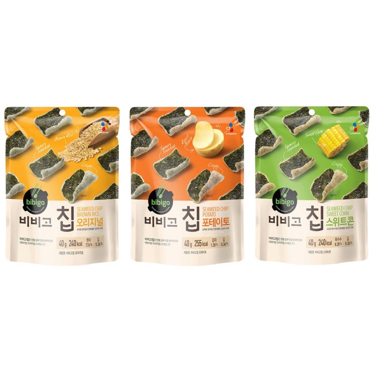 인기 많은 CJ 비비고 칩 40gx10개 김부각 스낵 CJ Bibigo Seaweed Chip 40gx10, 오리지널 좋아요