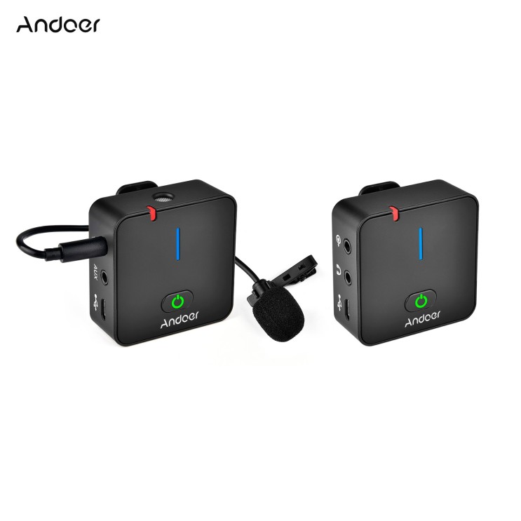 리뷰가 좋은 Andoer MX5 카메라 소형 무선 라발리에 마이크, 송신기+수신기 ···
