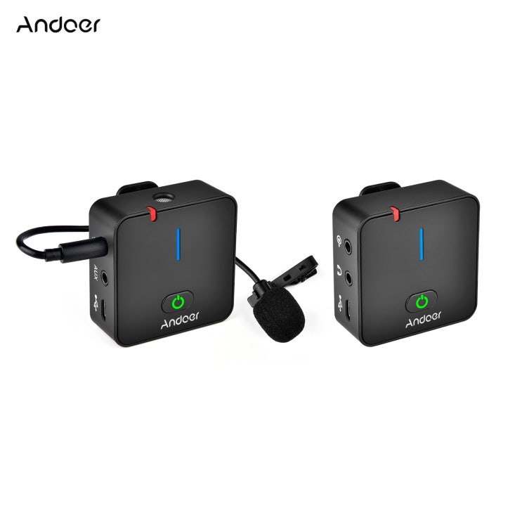 리뷰가 좋은 Andoer MX5 카메라 소형 무선 라발리에 마이크, 송신기+수신기 ··· 리뷰가 좋은 Andoer MX5 카메라 소형 무선 라발리에 마이크, 송신기+수신기 ···