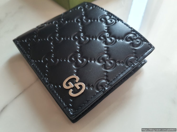  남자 지갑 선물 구찌 시그니처 블랙(남자 반지갑 GUCCI)