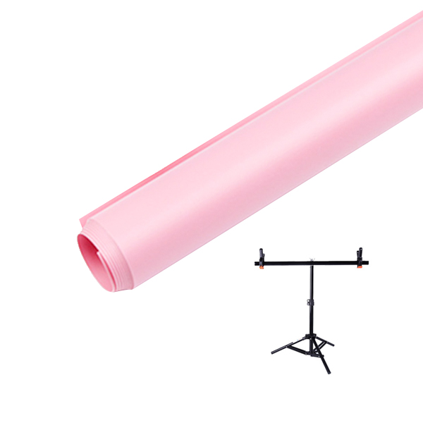 선택고민 해결 PVC 촬영배경지 핑크 120 x 200 cm + 거치대 대형, 1세트 ···