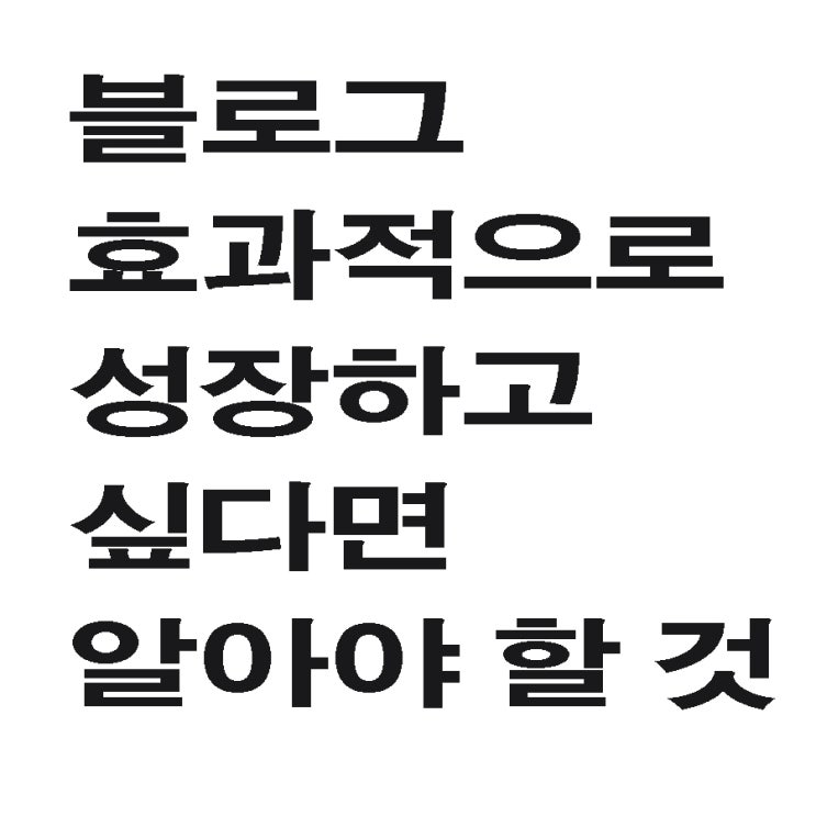 블로그 효과적으로 성장하고 싶다면 알아야 할 것