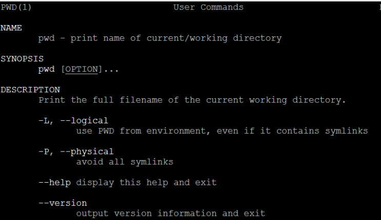  linux pwd 사용법